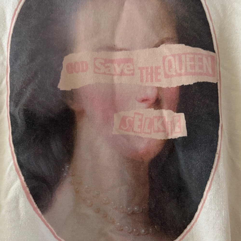 Selkie Pink and Cream Top with Lace Collar - Picture 2 of 7